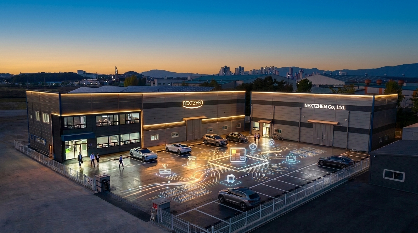NEXTZHEN headquarters and advanced manufacturing facility at dusk