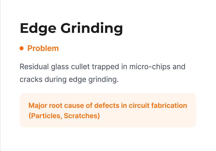 Edge grinding problem explanation and defect root cause